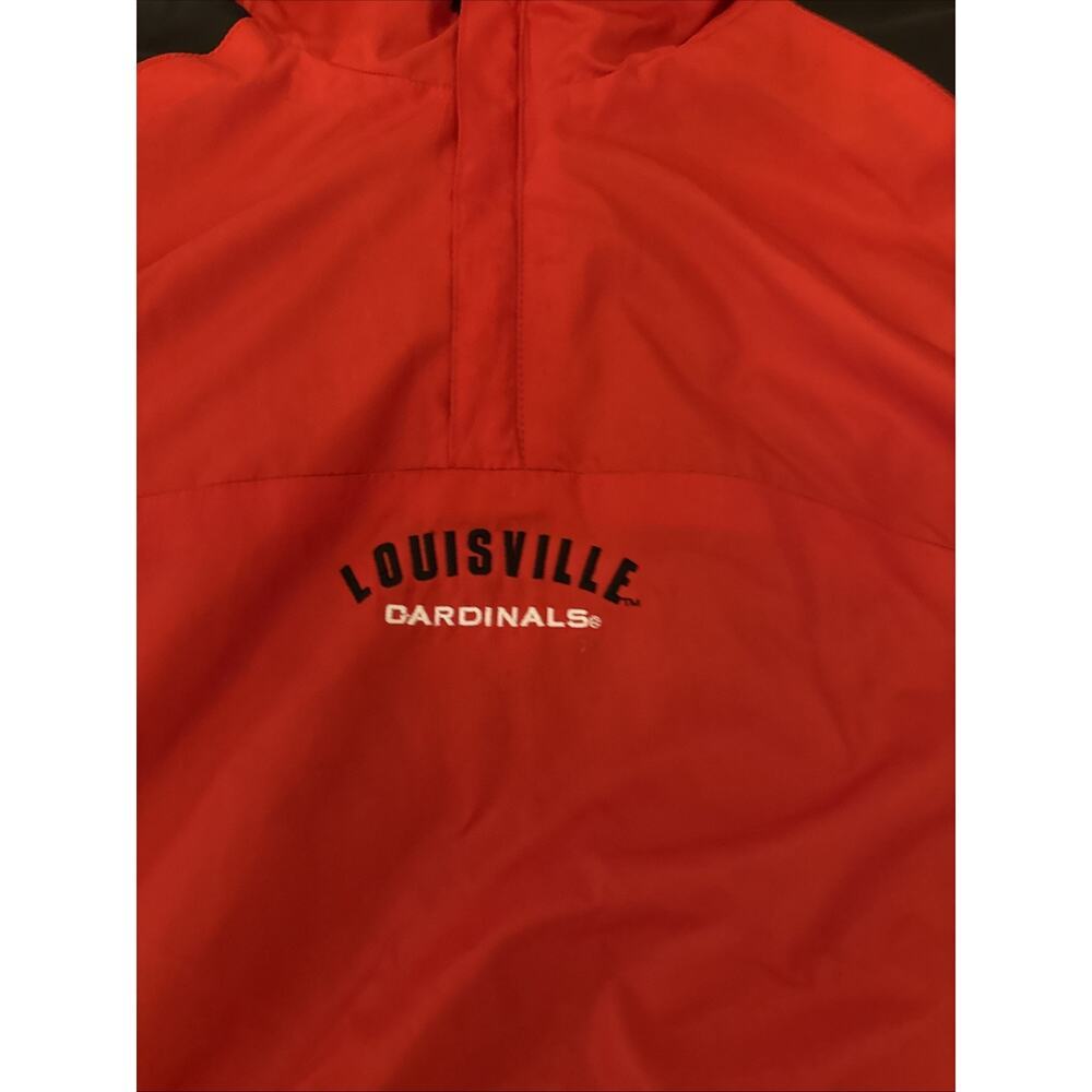 Louisville Cardinals￼Reve rsible StadiumPullover- Fleece Windbreaker Red Blac - Picture 3 of 10